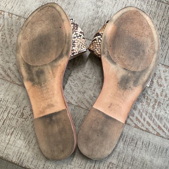 Womens Aldo Flats Sandals Slip Ons Snake Print - Picture 5 of 7